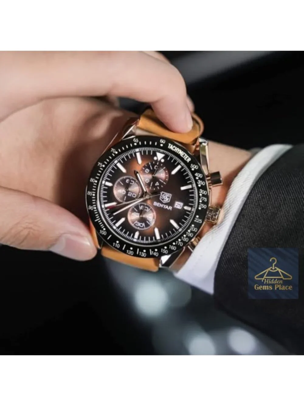 Men's Chronograph Quartz Watch Waterproof Luminous Stainless Steel